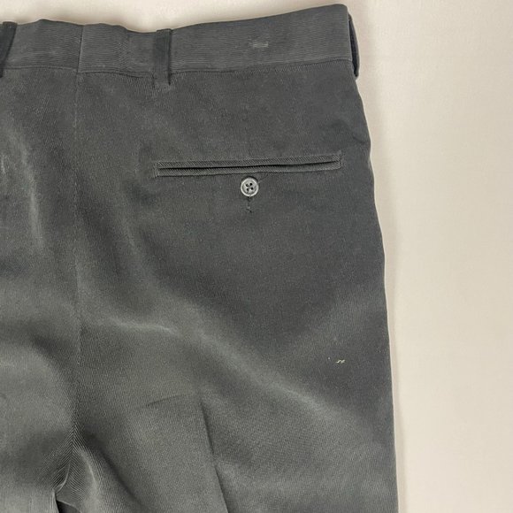 Vintage Cordovan & Grey Ltd. Corduroy Pants Men's 34x 32 Black Pleated Front - Picture 8 of 12